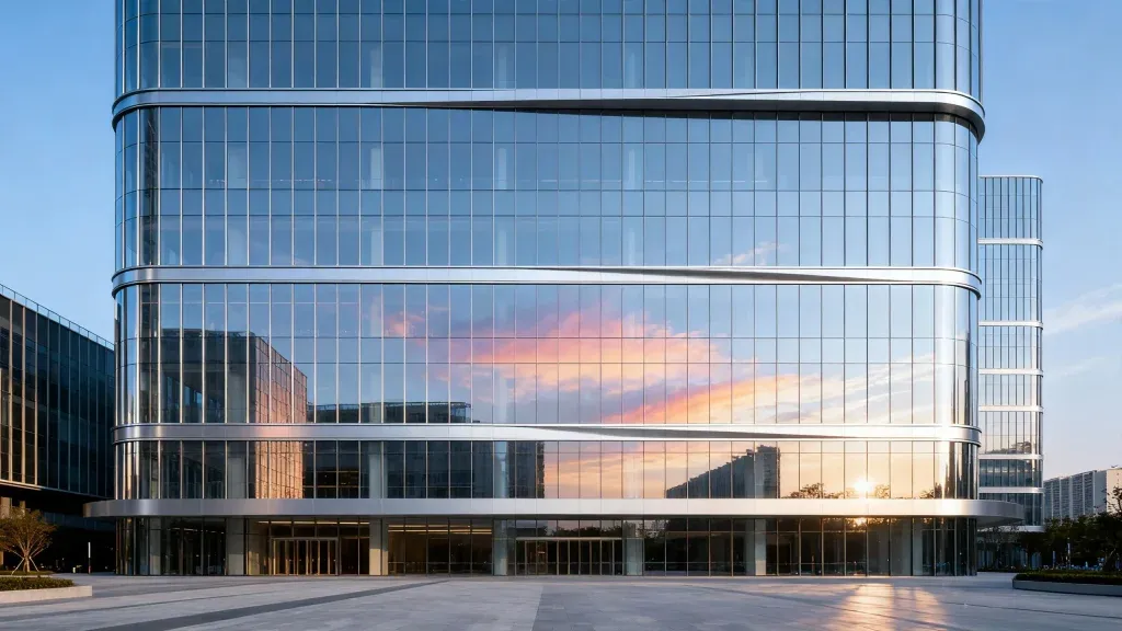Panel heat-reflective glass dengan lapisan reflektif metalik dari Power Trust