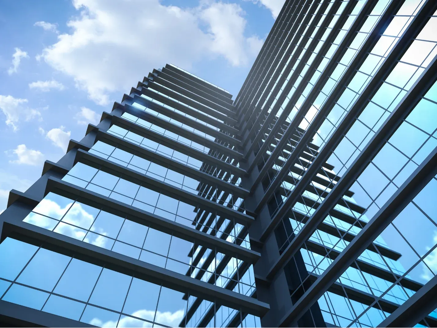Skyline gedung tinggi modern sebagai representasi proyek high-rise yang ikonik