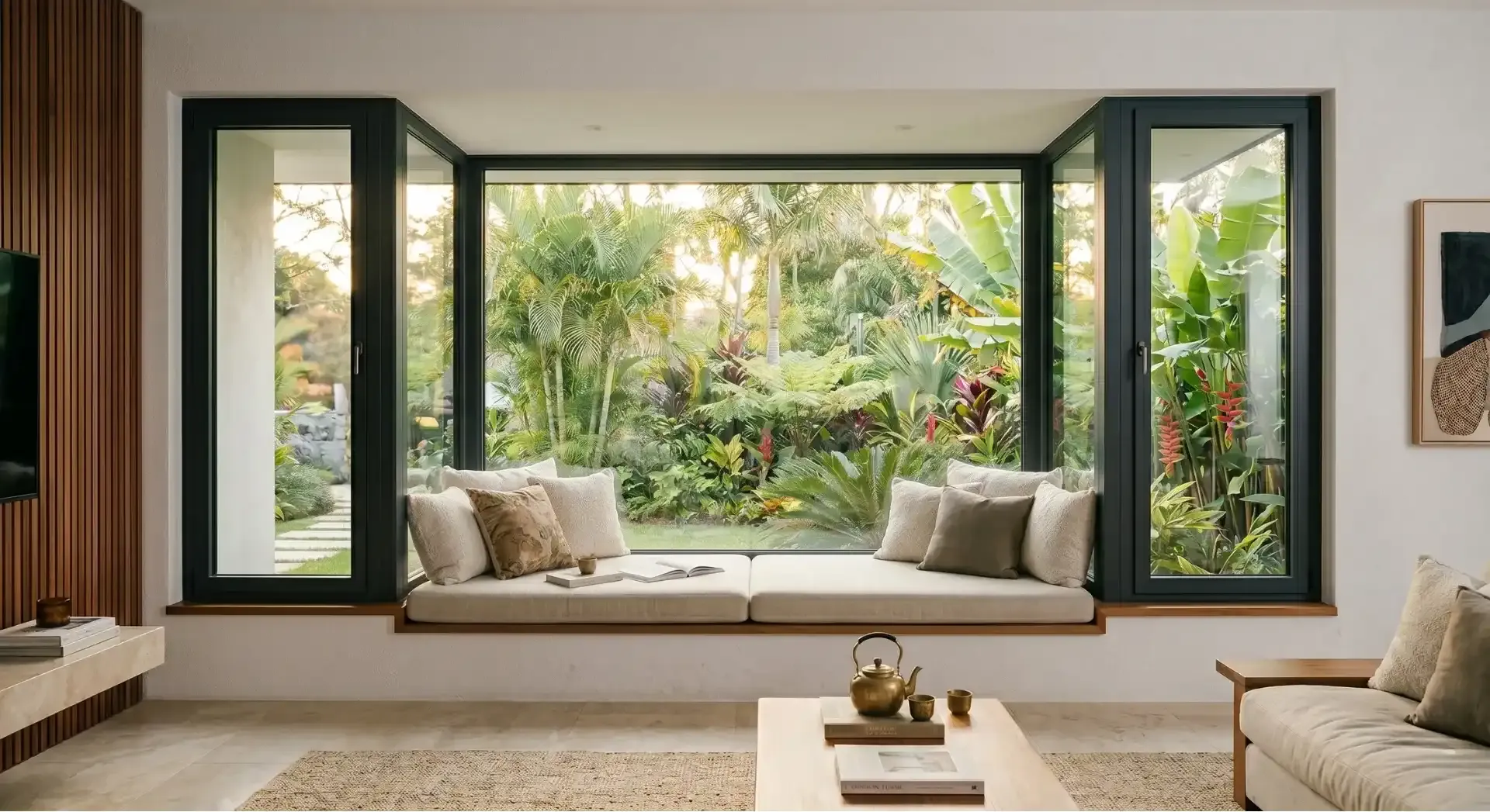 Sistem jendela uPVC bay dan bow untuk halaman produk Bay & Bow Windows